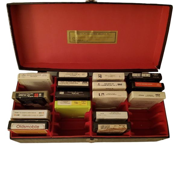 Vintage 8 Track Cassettes in Black Case Lot of 16 - Picture 3 of 8